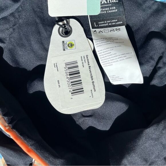 Prana Gemma Reversible Swim Bottom Women's Large Water‎ Stripe Beach Bikini NWT - Picture 9 of 9